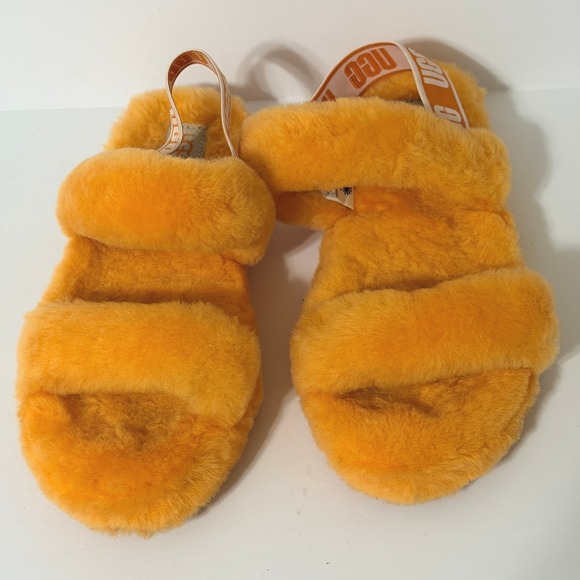 UGG 'Oh Yeah' Slippers Pop Orange‎ Womens Size 5 - Picture 2 of 9